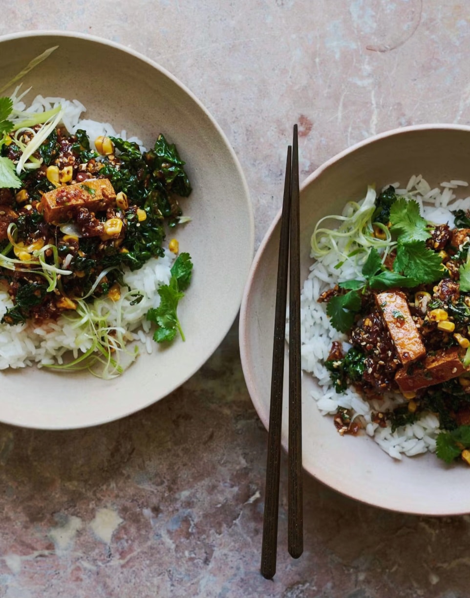 Photo by Asatoma_Conscious Food Choices on January 24, 2026. May be an image of noodles, tofu, chopsticks, Perilla and text.